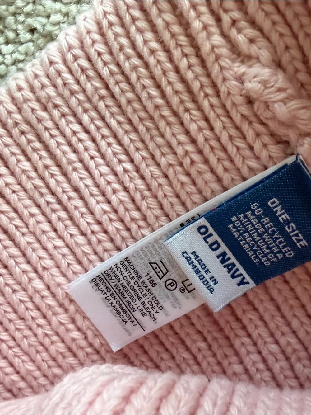 Old Navy Light Pink Ribbed Knit Beanie for Kids